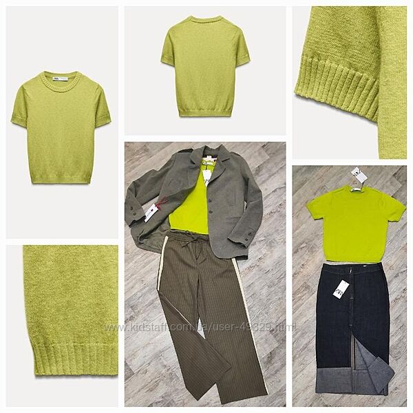 Zara базовий трикотажний светрик, топ з сумішової вовни. Хіт сезону. 