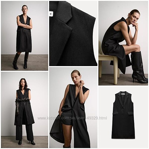 Стильнюча сукня-жилет Zara zw collection з сумішового льону. Дуже крута