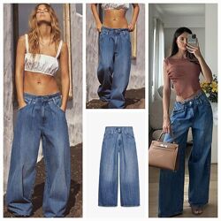 Трендові джинси-пейпербег paperbag trf від Zara. Поточна колекція. New 