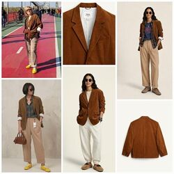 Трендовий стильний вельветовий піджак, блейзер Zara з колекції limited edit