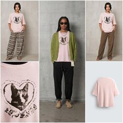 Стильна бавовняна футболка з контрастним принтом від Zara. Хіт. New.