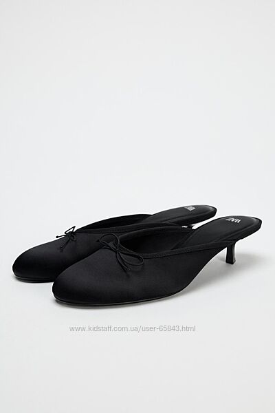 Мюлі Zara з тканини з бантом. Розмір 39.