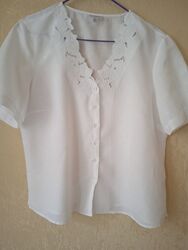 Ніжна блузка льон/бавовна рішельє преміум бренд Кingfield, Швейцарія