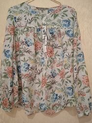 Чудова шовк/бавовна блуза преміум бренду Laura Ashley