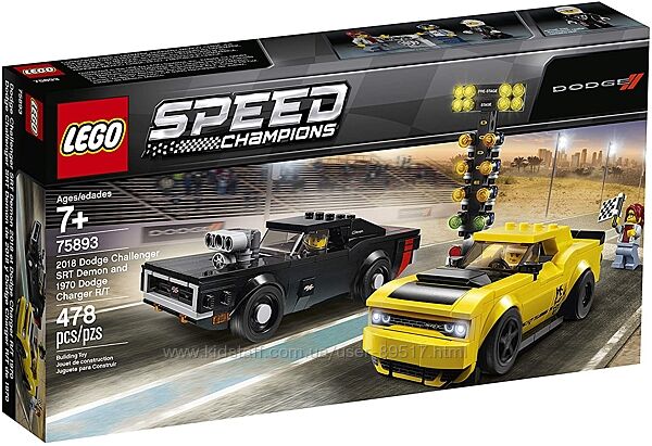 Lego Speed Champions Dodge Challenger и 1970 Dodge Charger 75893