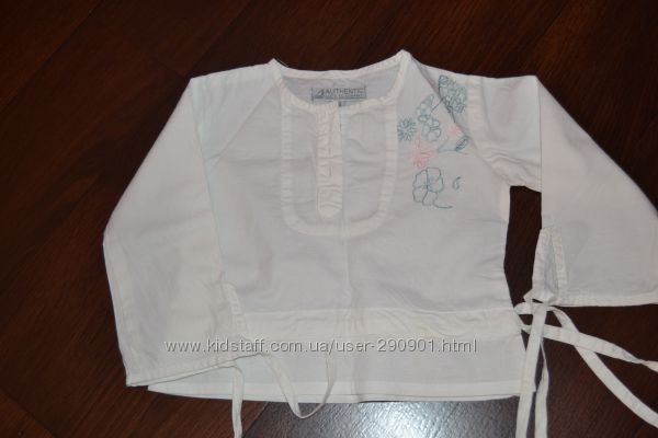 легкая блузка с вышивкой на малышку 