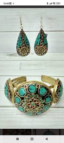 Набір Indira сережки браслет та каблучка