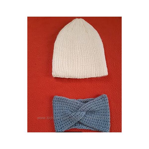 Шапка вязана двошарова повязка на голову. Ручна робота. Нові.