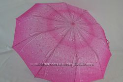 Шикарный зонт полуавтомат Капли дождя 