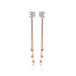 Сережки-лебеді віскі. ХР Gold filled 18k. Розмір 82 х 10 х 11 мм. Вага 3,8 г. Рожеве золото.