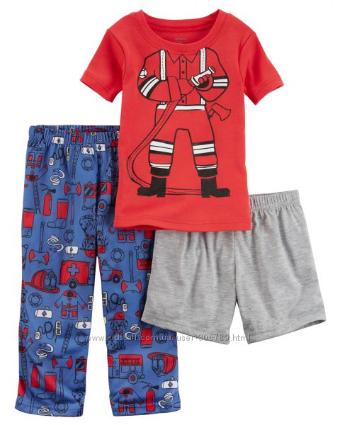 Пижама тройка для мальчика Carters Пожарный A40591 2т 