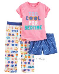 Пижама тройка для девочки Carters Крутая A40592 2т 3т 4т 5т