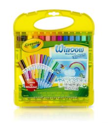 Crayola Window Markers 25 мини маркеров для стекла окон с трафаретами в кей