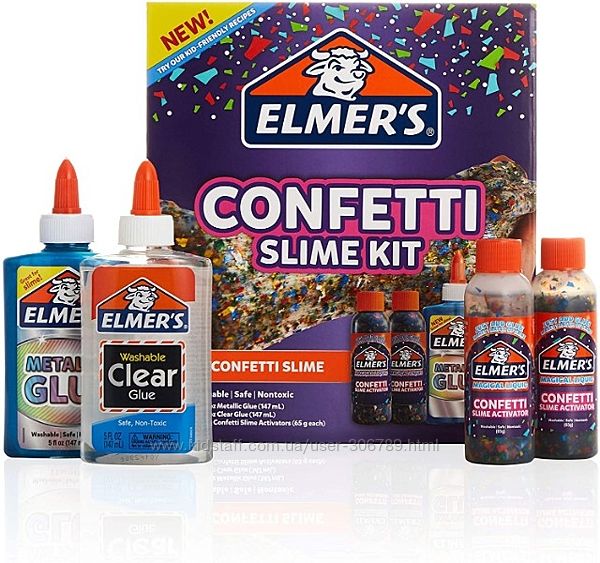 Elmers Slime слайм набор для создания слайма с конфетти confetti kit