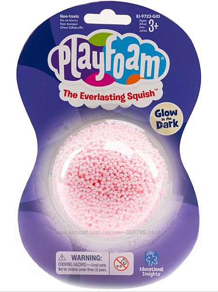 Playfoam Шариковый пластилин светящийся в темноте розовый glow in the dark