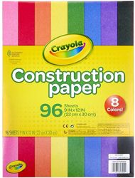 Crayola двухсторонняя цветная бумага для конструирования 96шт 8 цветов cons