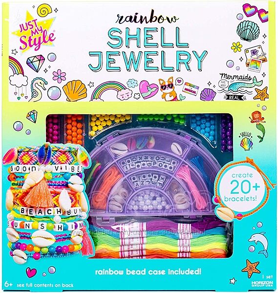Just My Style Rainbow Shell Jewelry набор бусин для создания ярких браслето
