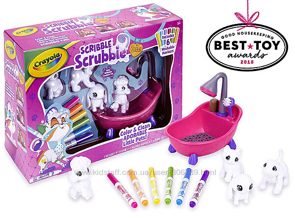Crayola Scribble Scrubbie раскрашиваемые питомцы с ванной Toy Pet Playset