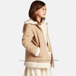 Пальто для девочек флис BLOCKTECH от Юникло Uniqlo р125-135