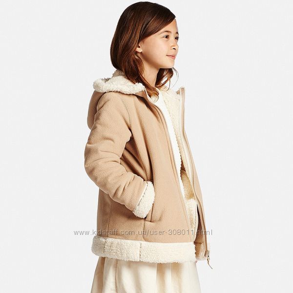Пальто для девочек флис BLOCKTECH от Юникло Uniqlo р125-135