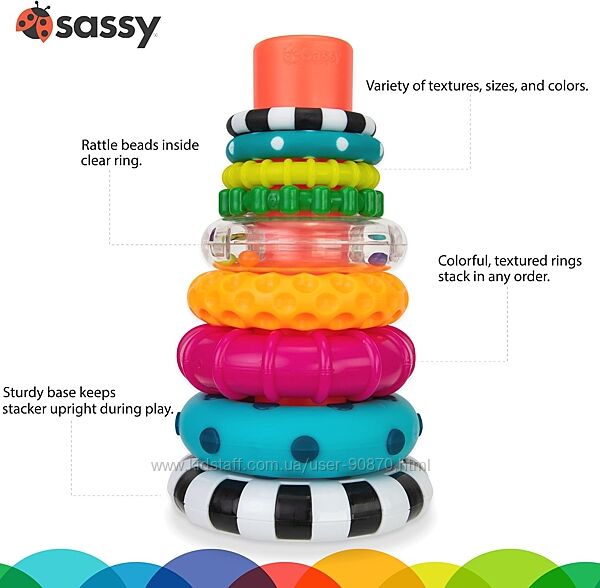 Розвиваюча пірамідка Sassy Stacks of Circles оригінал