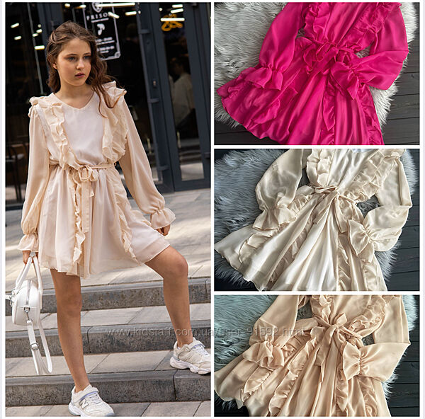 Сукня для дівчинки з шифону, на підкладці. 140-164 розміри