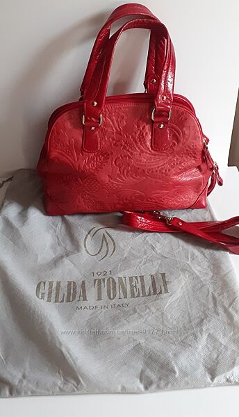 Кожаная сумка с тиснением Gilda Tonelli Italy 