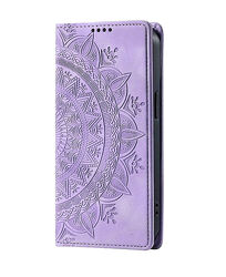 Чехол-книжка для Samsung S21 5G, с тиснением. Мандала, Purple. Новый
