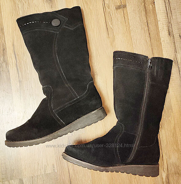 Зимние замшевые женские сапоги на цигейке от ТМ BDDS