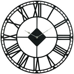 Настенные часы 70 см металл черный, белый цвет