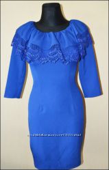 Стильное Турецкое платье с воланом Супер моделька 2 цвета