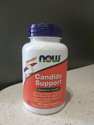 Now Foods, Candida Support, 90 растительных капсул