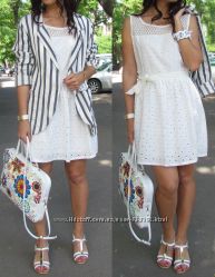 Женское белое платье из хлопка, Италия, скидка