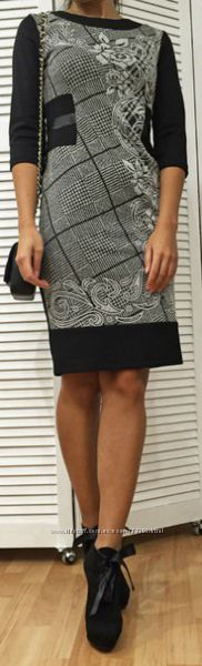 Платье из плотного трикотажа с набивным рисунком, Италия