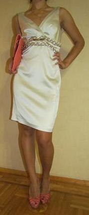 Мегаженственное платье Mary C жемчужного цвета, Италия, скидка