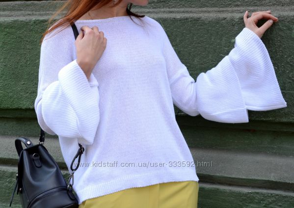  Трикотажный топ с расклешенными рукавами, Италия, скидка