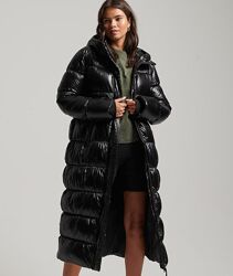 Куртка пуховик пальто длинный блестящий superdry moncler англия унисекс