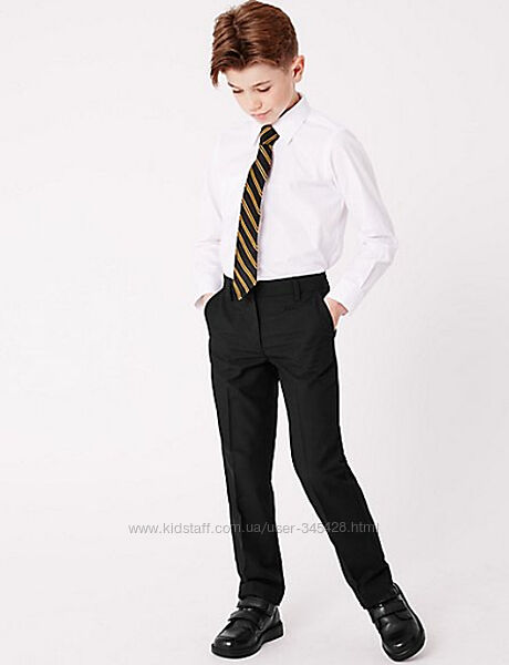 Черные  школьные брюки George тефлоновое покрытие.8-9лет,128-135см. Slim fi
