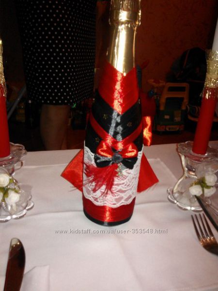 Декор шампанського ручної работи на Новий рік, весілля, бень народженн