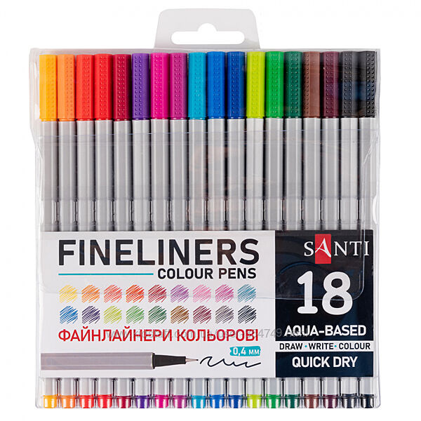 Набір файнлайнерів ТМ SANTI різнокольорових
