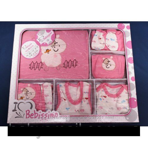 Комплект одежды для новорожденных Сима 0-6 подарочный - 10 в 1 в коробке