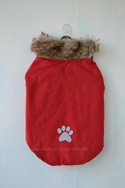 Тепла попонка на невелику собаку з хутряним коміром