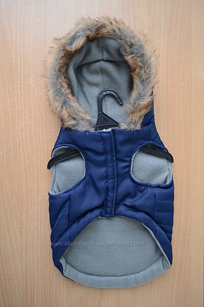 Тепла попонка, жилет на невелику собаку з капюшоном