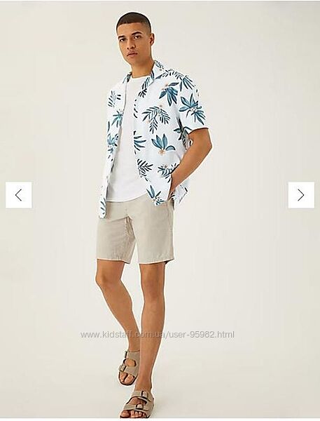 Чоловіча лляна сорочка marks & spencer , льон, віскоза