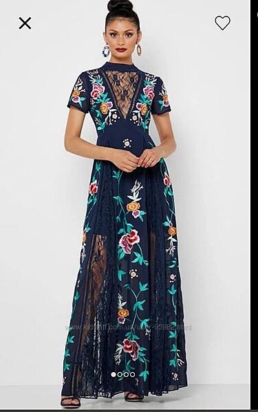 Святкова, ошатна сукня, плаття в підлогу з вишивкою frock and frill
