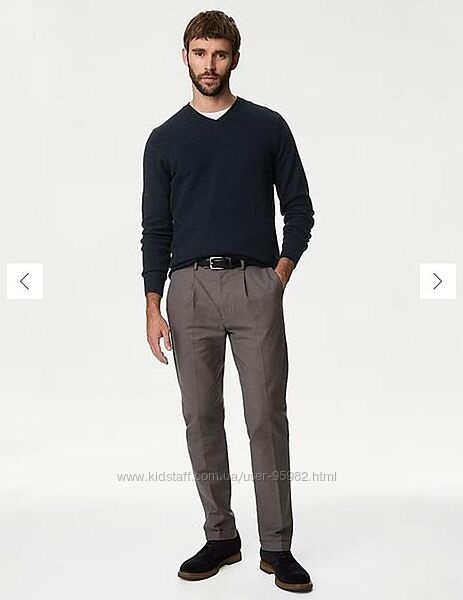 Вовняний чоловічий пуловер, светр marks & spenser, вовна, lambswool