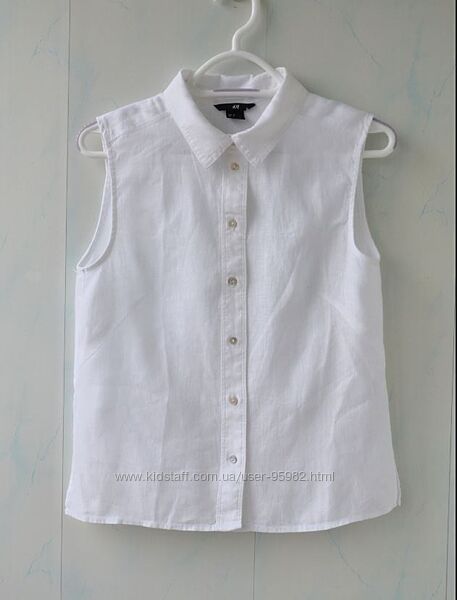 Лляна сорочка, блуза без рукав h&m, льон