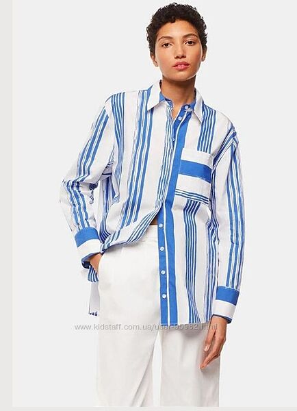 Стильна сорочка оверсайз у смужку whistles. бавовна