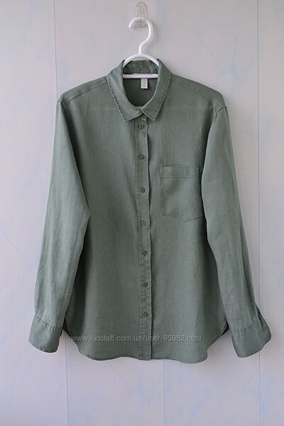 Льняна оверсайз сорочка h&m, льон