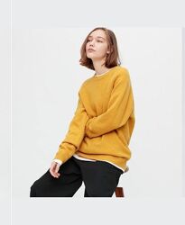 Вовняний светр, джемпер вільного крою uniqlo, вовна оверсайз
